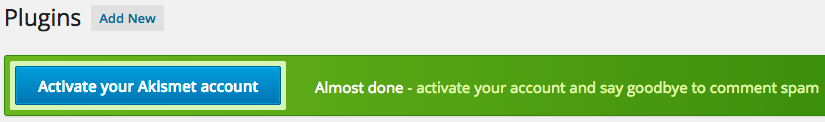 Setting up Akismet